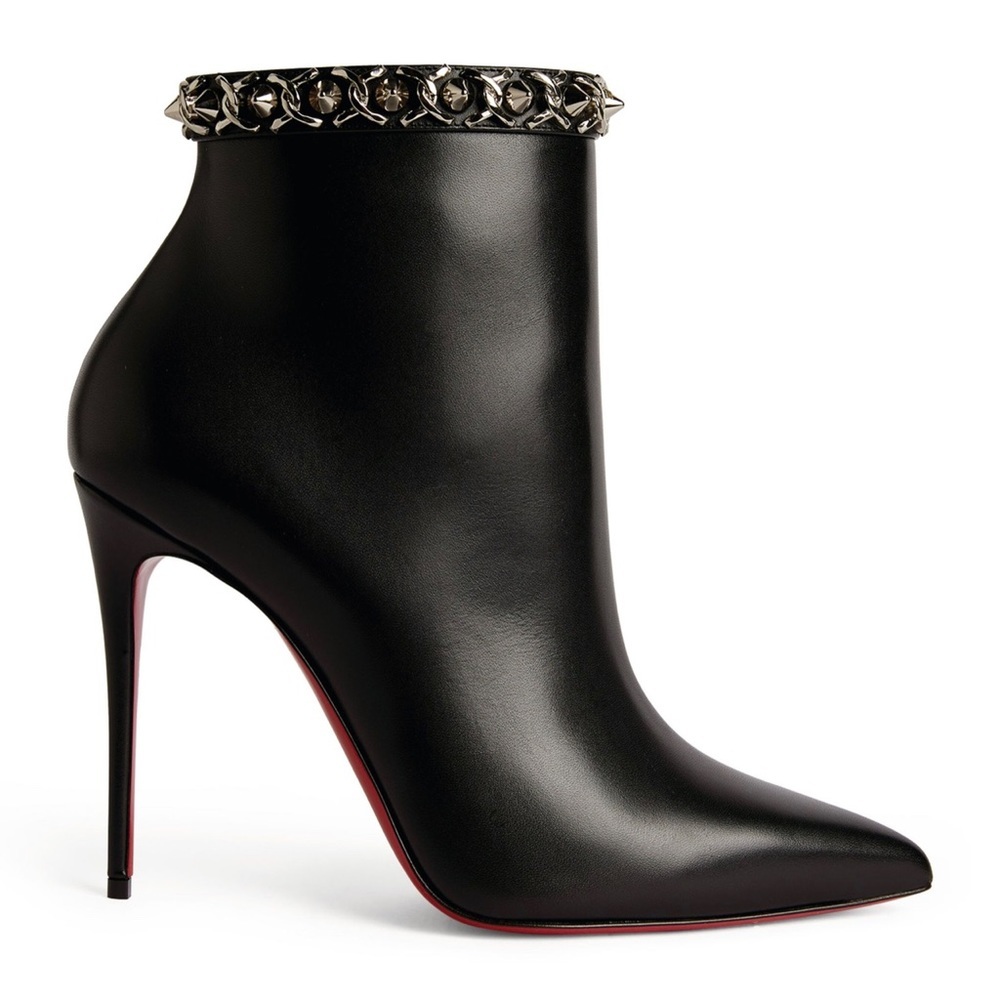 CHRISTIAN LOUBOUTIN Booty Chain Leather Boots 100 size 37
